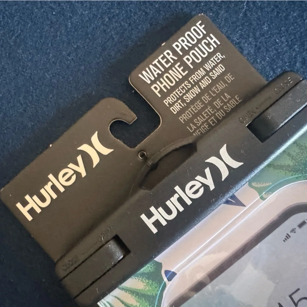 Hurley Blue &green tropical Waterproof Phone Case W/ removable lanyard:cute/safe